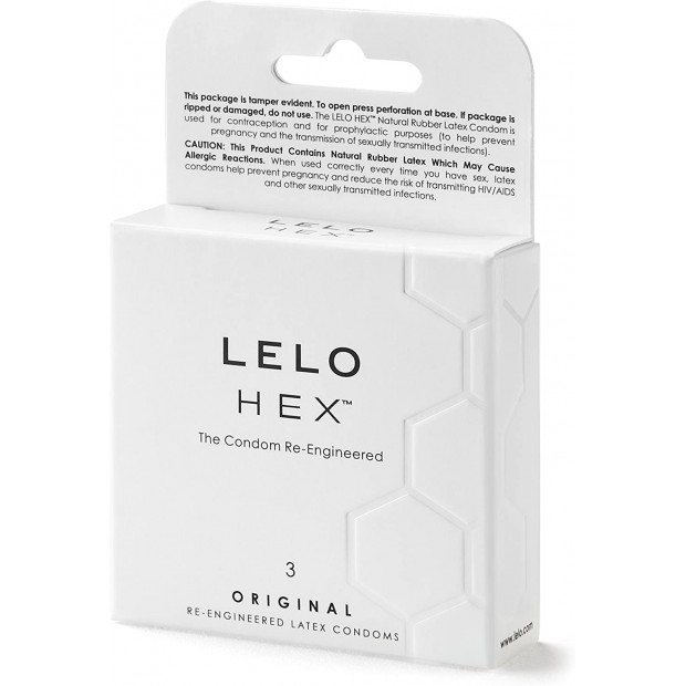 Los Placeres de Lola preservativos HEX de LELO 3 unidades